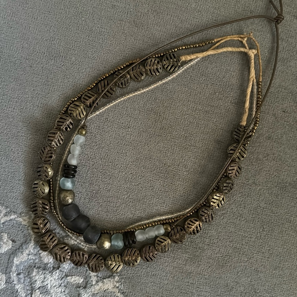 Twine & Twig beaded layer necklace set